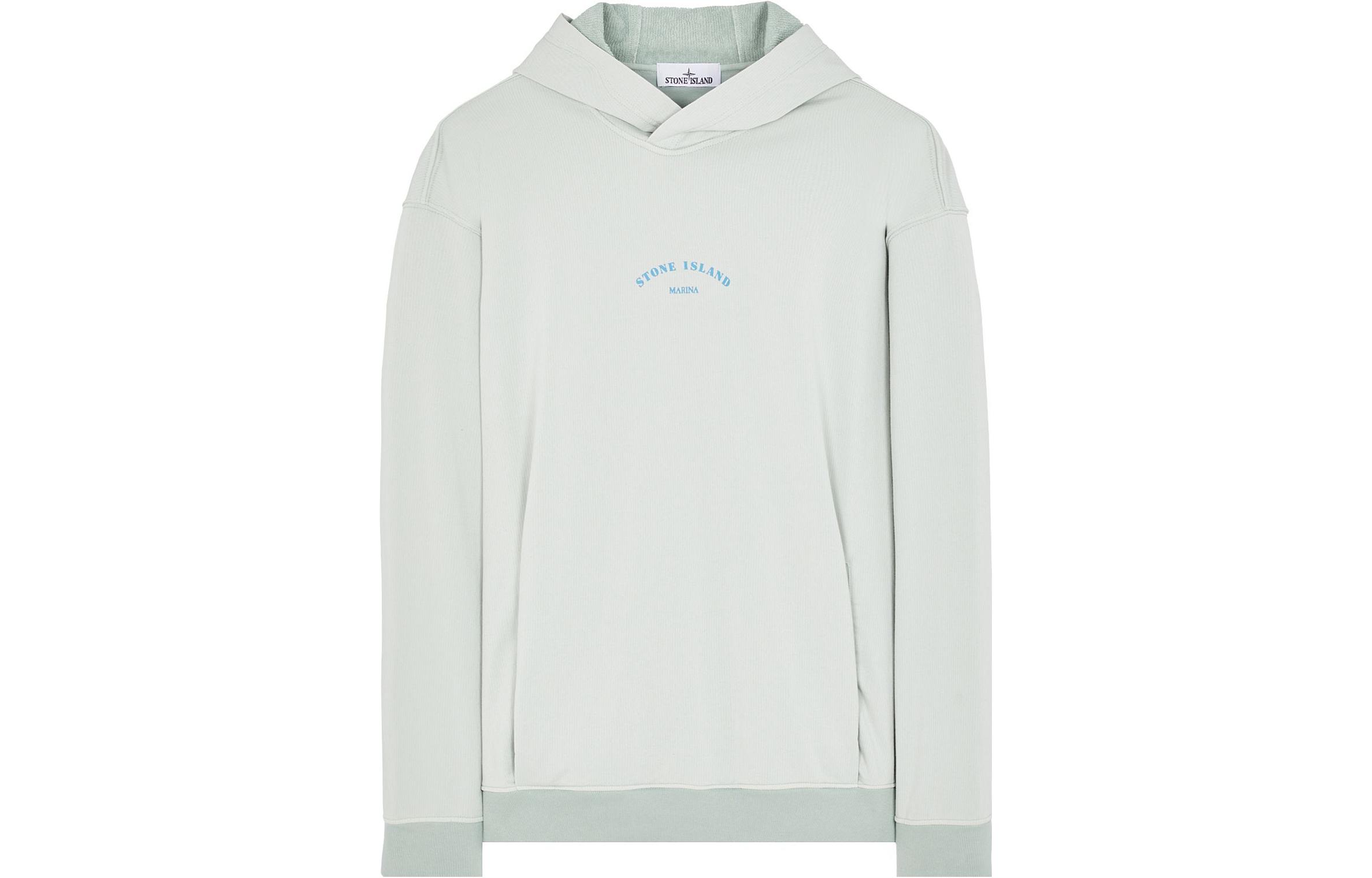 Order STONE ISLAND SS23 Marina 字母印花寬鬆連帽衫 男裝 淺藍色 7815650X2-V0041
