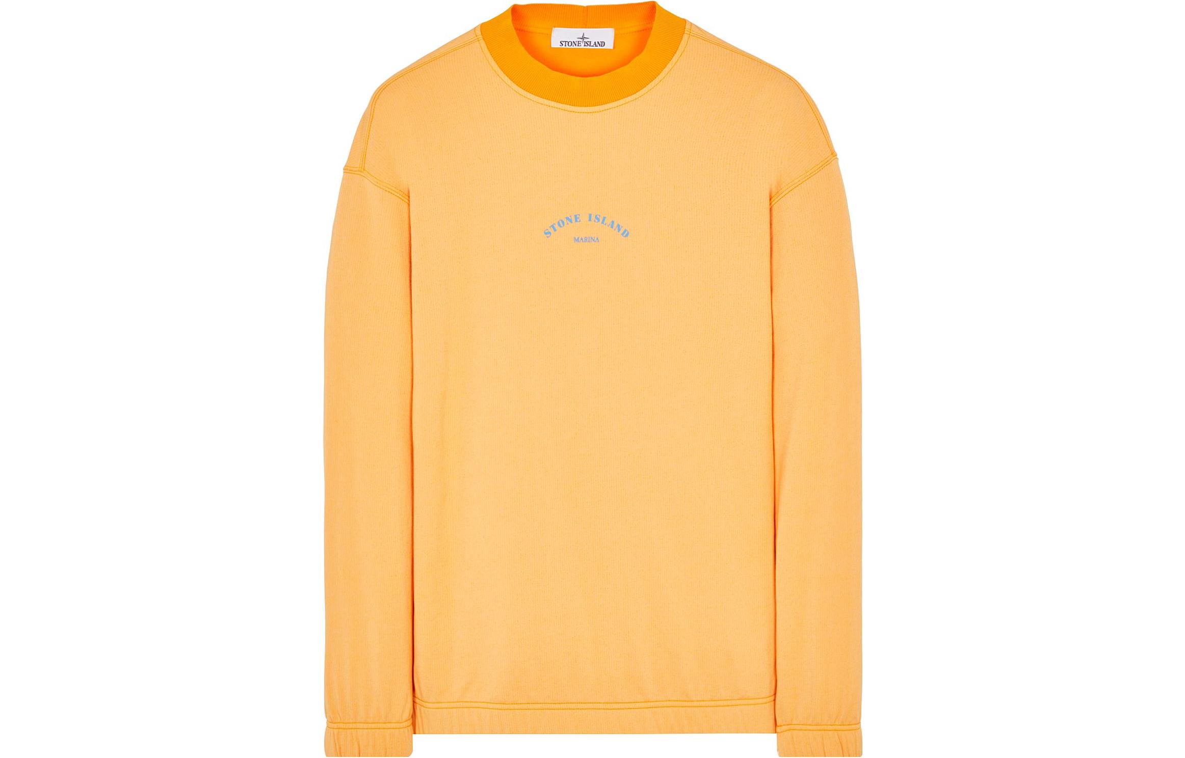 Stone Island SS23 Marina Logo Print Crewneck Sweatshirt Orange  Casual Wear 7815652X2-V0032 圖 2