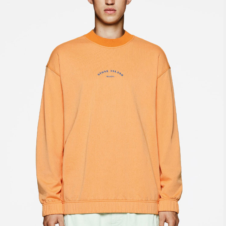 Stone Island SS23 Marina Logo Print Crewneck Sweatshirt Orange  Casual Wear 7815652X2-V0032 圖 4