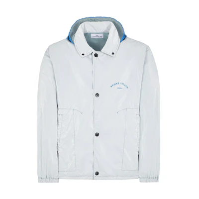 Stone Island SS23 Marina Logo Print Hooded Casual Jacket Light Blue Men 7815432X1-V0041