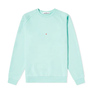 Stone Island SS23 Marina Series Ocean Logo Green Crewneck Long-Sleeve Sweatshirt 7415657X2-V0044