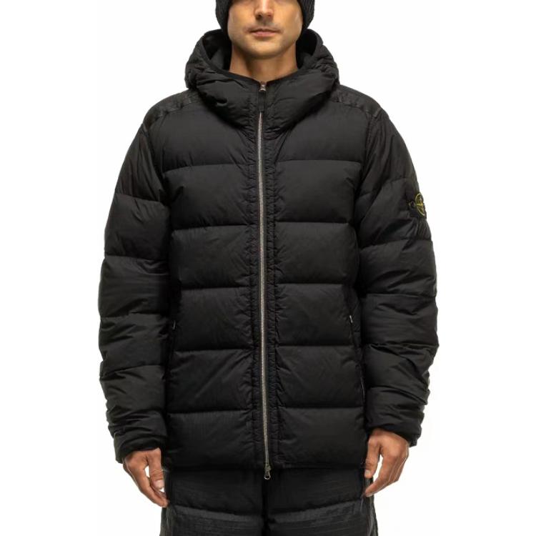 STONE ISLAND SS23 Metallic Nylon Quilted Hooded Down Jacket Black Unisex. 791543728-V0029 圖 3