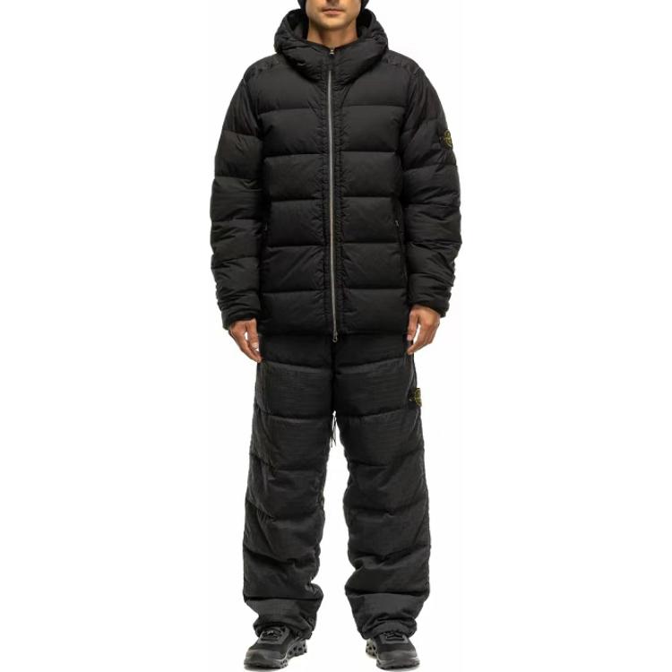 STONE ISLAND SS23 Metallic Nylon Quilted Hooded Down Jacket Black Unisex. 791543728-V0029 圖 4