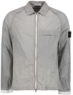 스톤아일랜드 SS23 메탈릭 나일론 셔츠 칼라 자켓 아이스 그레이 남성. 761512321-V0003 Order 스톤아일랜드 SS23 메탈릭 나일론 셔츠 칼라 자켓 아이스 그레이 남성. 761512321-V0003