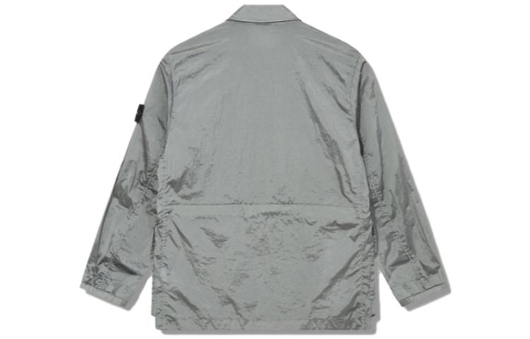 STONE ISLAND SS23 Metallic Silver Blue Long Sleeve Accordion Pocket Jacket Men 781541620-V0041 圖 3