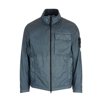 Stone Island SS23 Misty Blue Stand-Collar Long-Sleeve Jacket for Men 781540823-V0024
