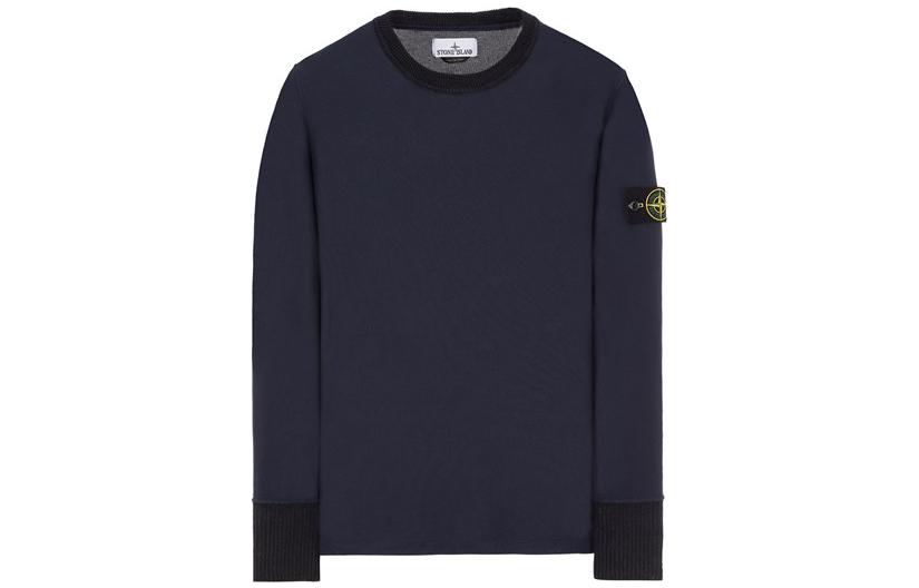 Stone Island SS23 Navy Blue Crewneck Long Sleeve Sweatshirt for Men 7815530D5-V0020