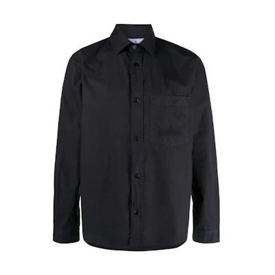 STONE ISLAND SS23 Navy Blue Digital Print Cooling Long Sleeve Polo Shirt Men 781512205V0020