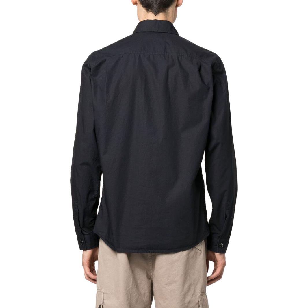 Shop STONE ISLAND SS23 海軍藍數位印花涼感長袖POLO衫男子 781512205V0020