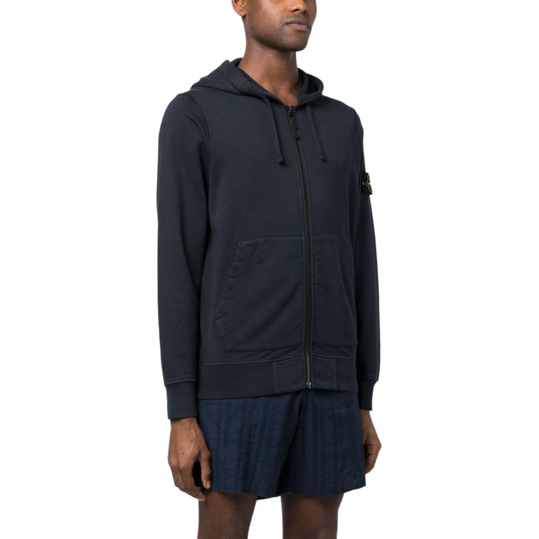 STONE ISLAND SS23 Navy Blue Logo Hooded Zip-Up Hoodie 101564251-A0020 圖 3