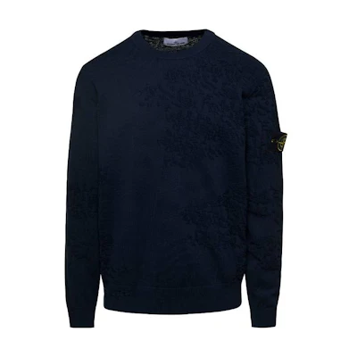 STONE ISLAND SS23 Navy Blue Pullover Sweatshirt Long Sleeve 7815515B3-A0020