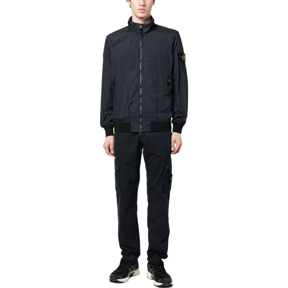 STONE ISLAND SS23 Navy Blue Zip-Up Jacket with Badge Patch for Men. 781542822-V0020 圖 3