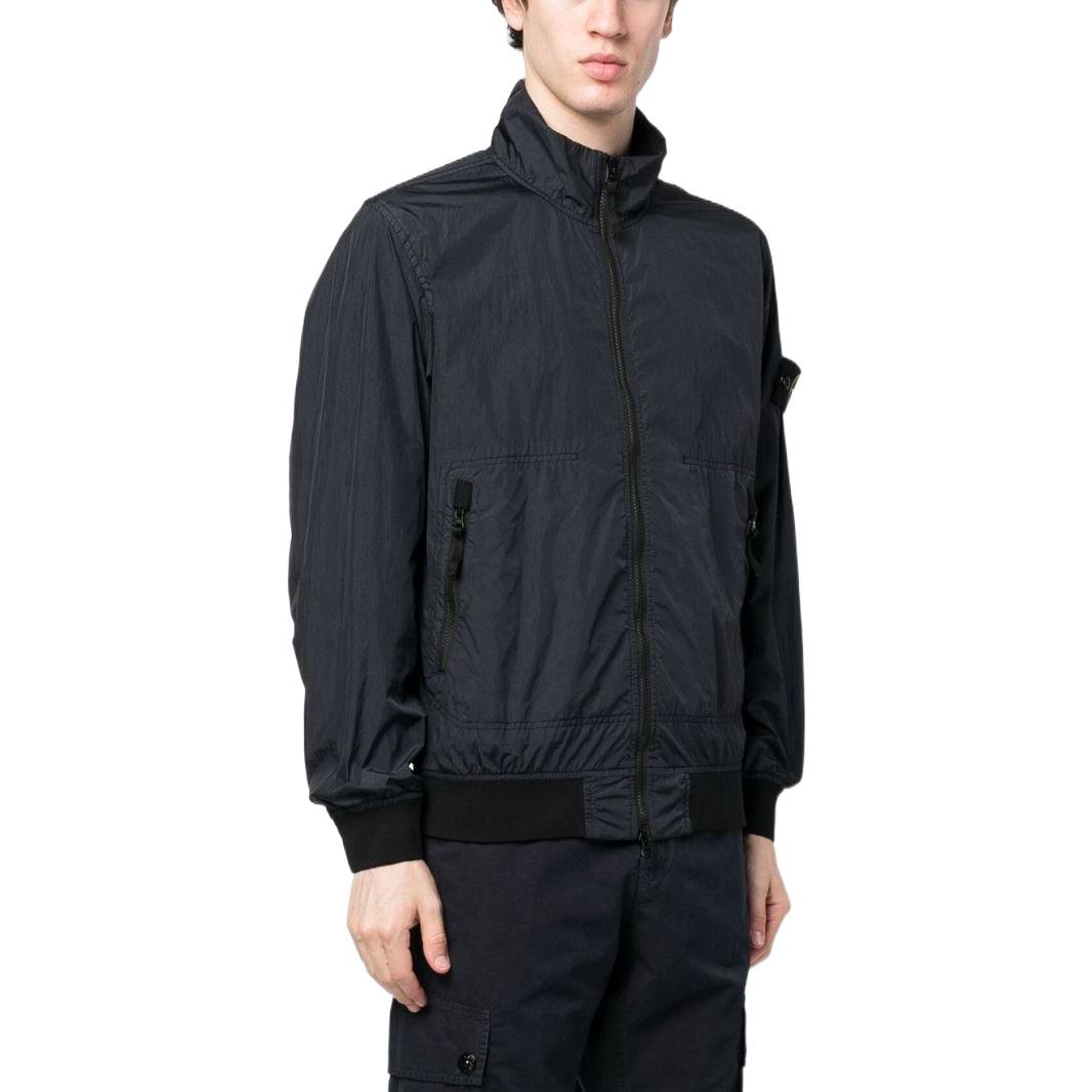 STONE ISLAND SS23 Navy Blue Zip-Up Jacket with Badge Patch for Men. 781542822-V0020 圖 5