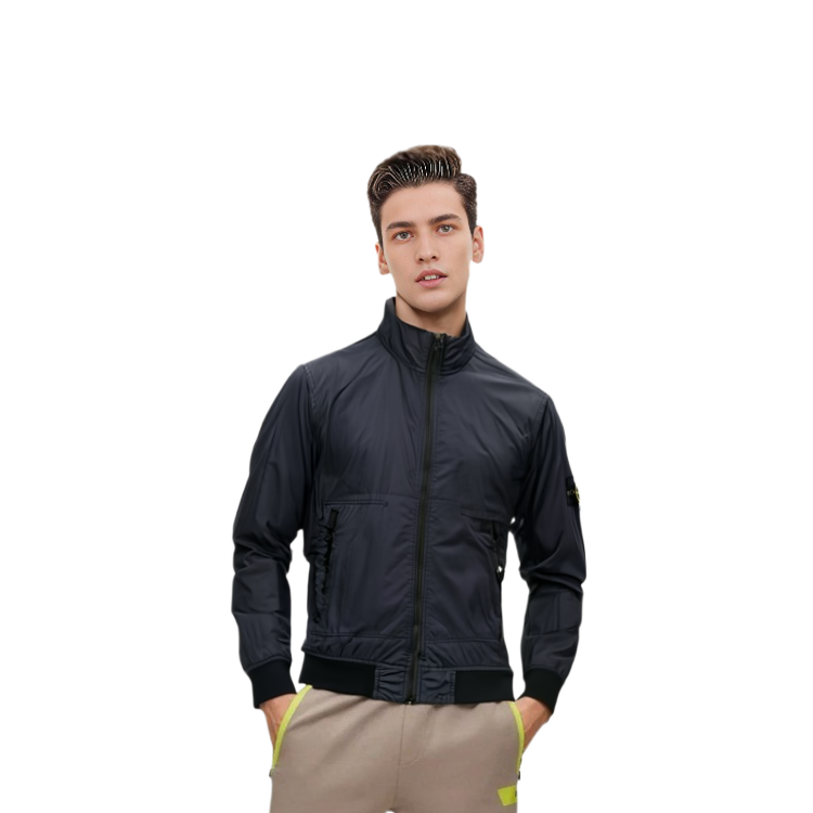 STONE ISLAND SS23 Navy Blue Zip-Up Jacket with Badge Patch for Men. 781542822-V0020 圖 6