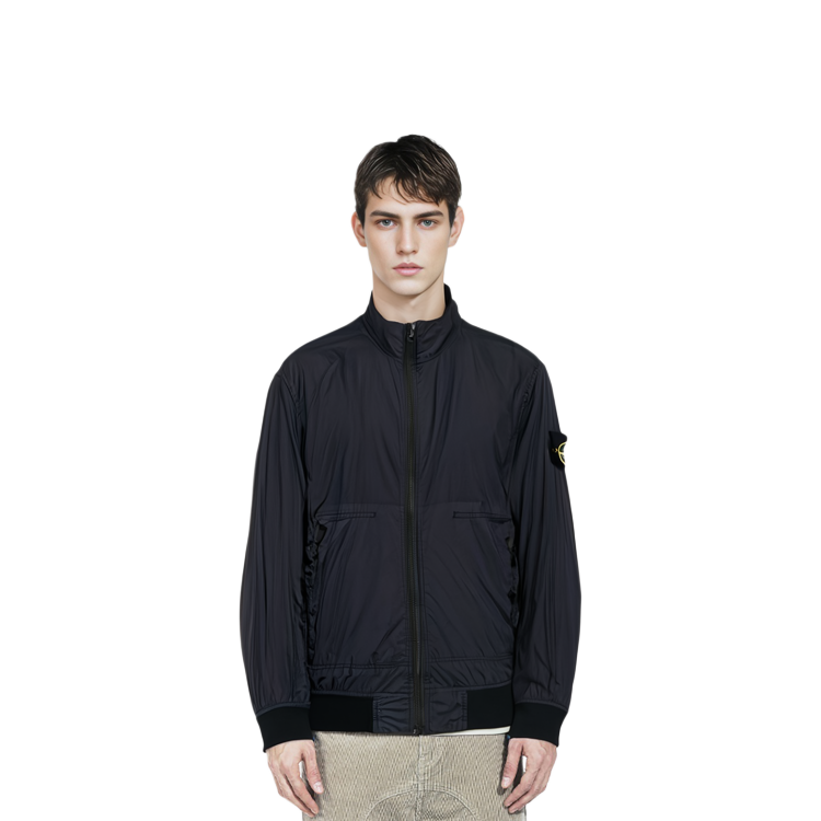 STONE ISLAND SS23 Navy Blue Zip-Up Jacket with Badge Patch for Men. 781542822-V0020 圖 7