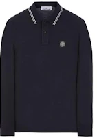 STONE ISLAND SS23 Navy Compass Logo Long Sleeve Polo Shirt 10152SL18-A0020 STONE ISLAND SS23 Navy Compass Logo Long Sleeve Polo Shirt 10152SL18-A0020