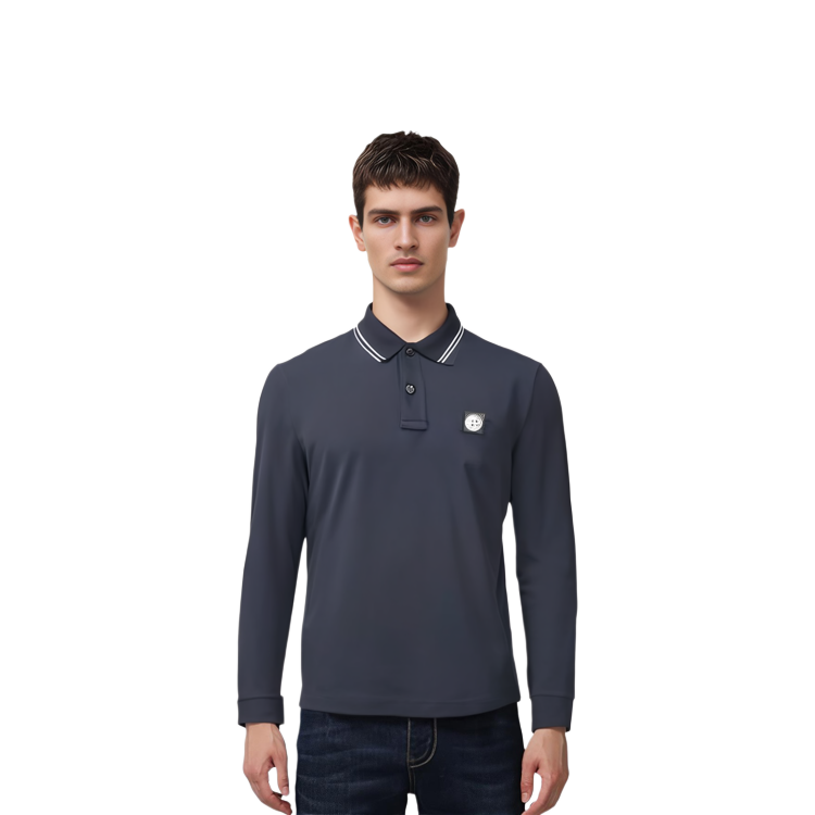 Purchase STONE ISLAND SS23 海軍藍羅盤標誌長袖POLO衫 10152SL18-A0020