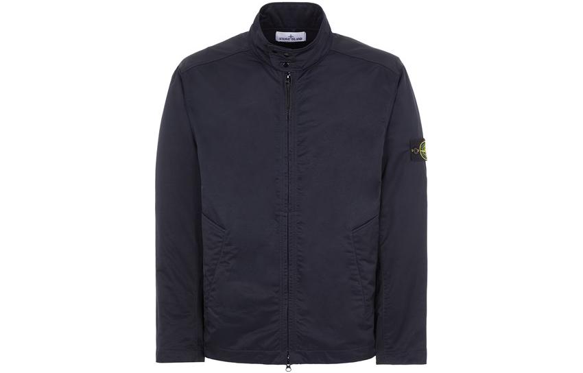 Stone Island SS23 Navy Zip-Up Stand Collar Jacket 781540230-V0020