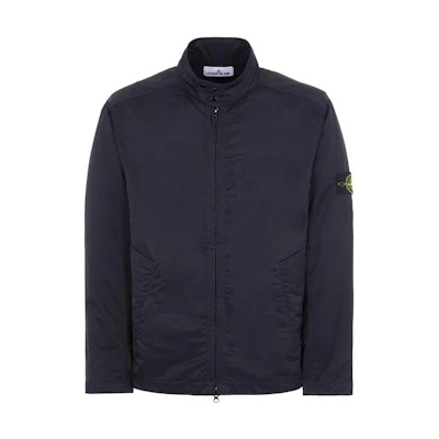 Stone Island SS23 Navy Zip-Up Stand Collar Jacket 781540230-V0020