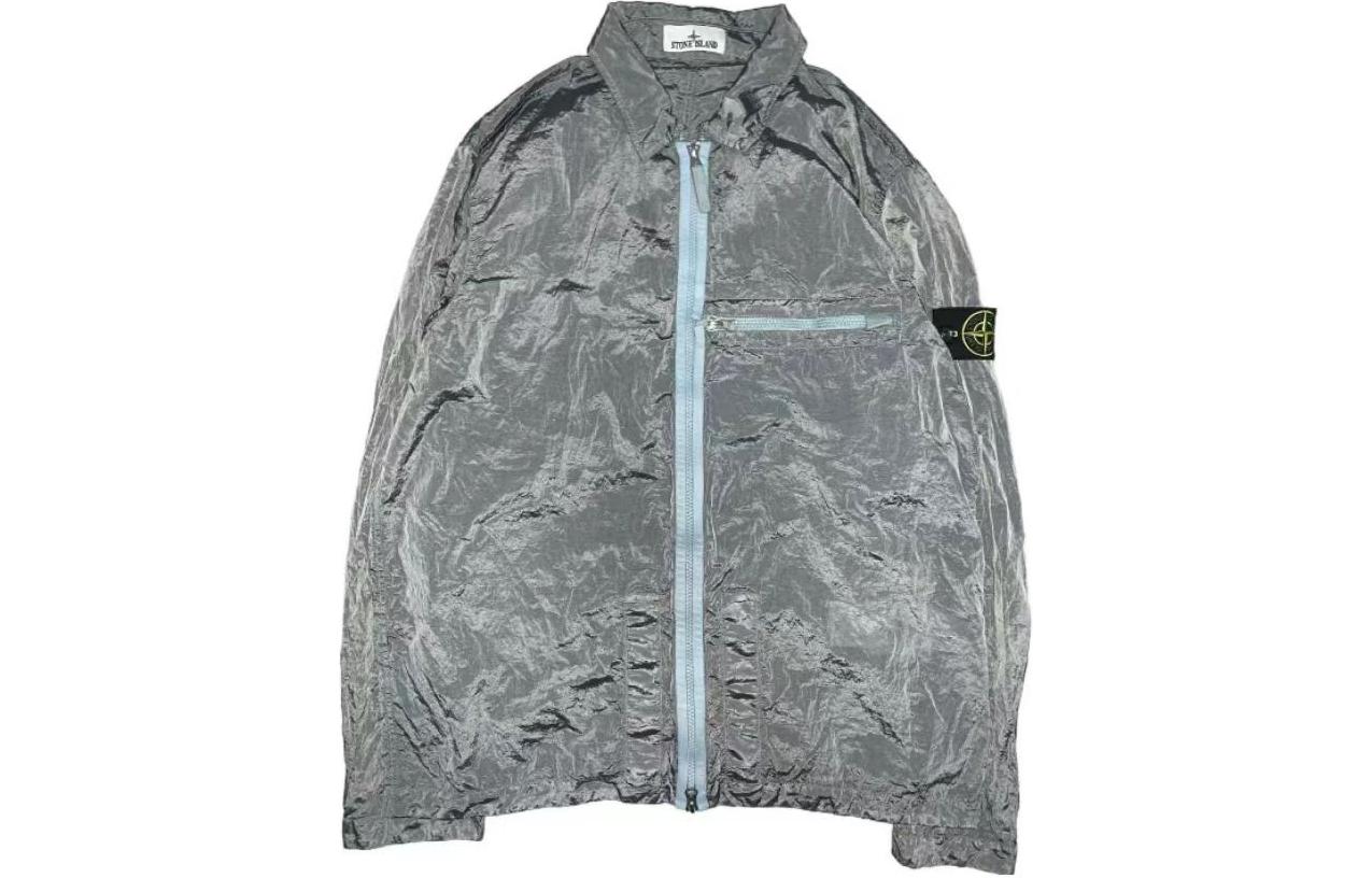 STONE ISLAND SS23 Nylon Meta Series  Metallic Nylon Jacket Sky Blue. 781510919-V0041
