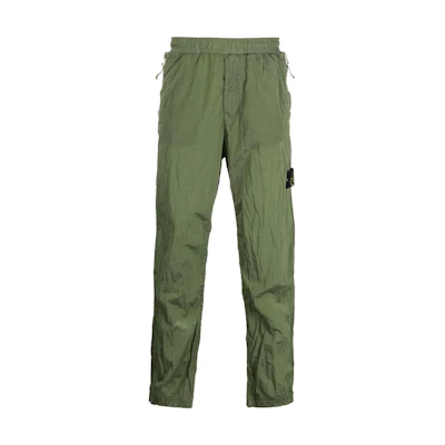 Stone Island SS23 Nylon Meta Series Sage Green Metallic Nylon Relaxed Pants Men 781531019-V0055