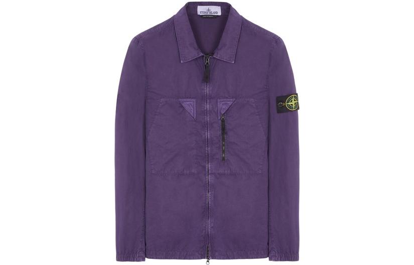 STONE ISLAND SS23 Nylon Meta Washed Long-Sleeve Jacket Purple for Men 7815106WN-V0126