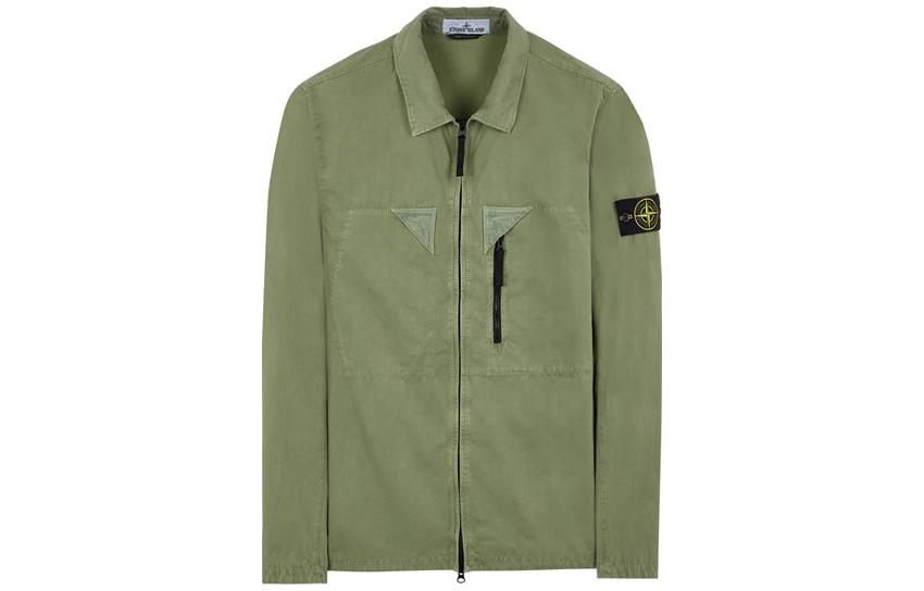 STONE ISLAND SS23 Nylon Meta Washed Zip Jacket Green Unisex Lightweight Outerwear 7815106WN-V0155
