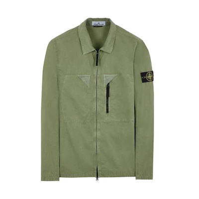 STONE ISLAND SS23 Nylon Meta Washed Zip Jacket Green Unisex Lightweight Outerwear 7815106WN-V0155
