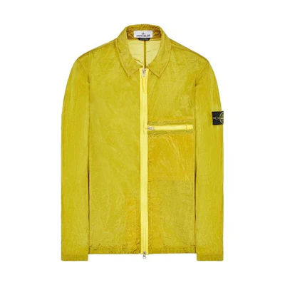 STONE ISLAND SS23 Nylon Meta Yellow Metallic Long-Sleeve Zip Jacket 781510919-V0030