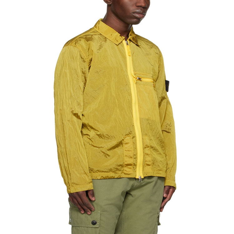 Purchase STONE ISLAND SS23 Nylon Meta Kuning Metalik Jaket Lengan Panjang Zip 781510919-V0030