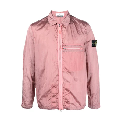 STONE ISLAND SS23 Nylon Metal Jacket Pink Long Sleeve Zip-Up for Men. 781510919-V0080