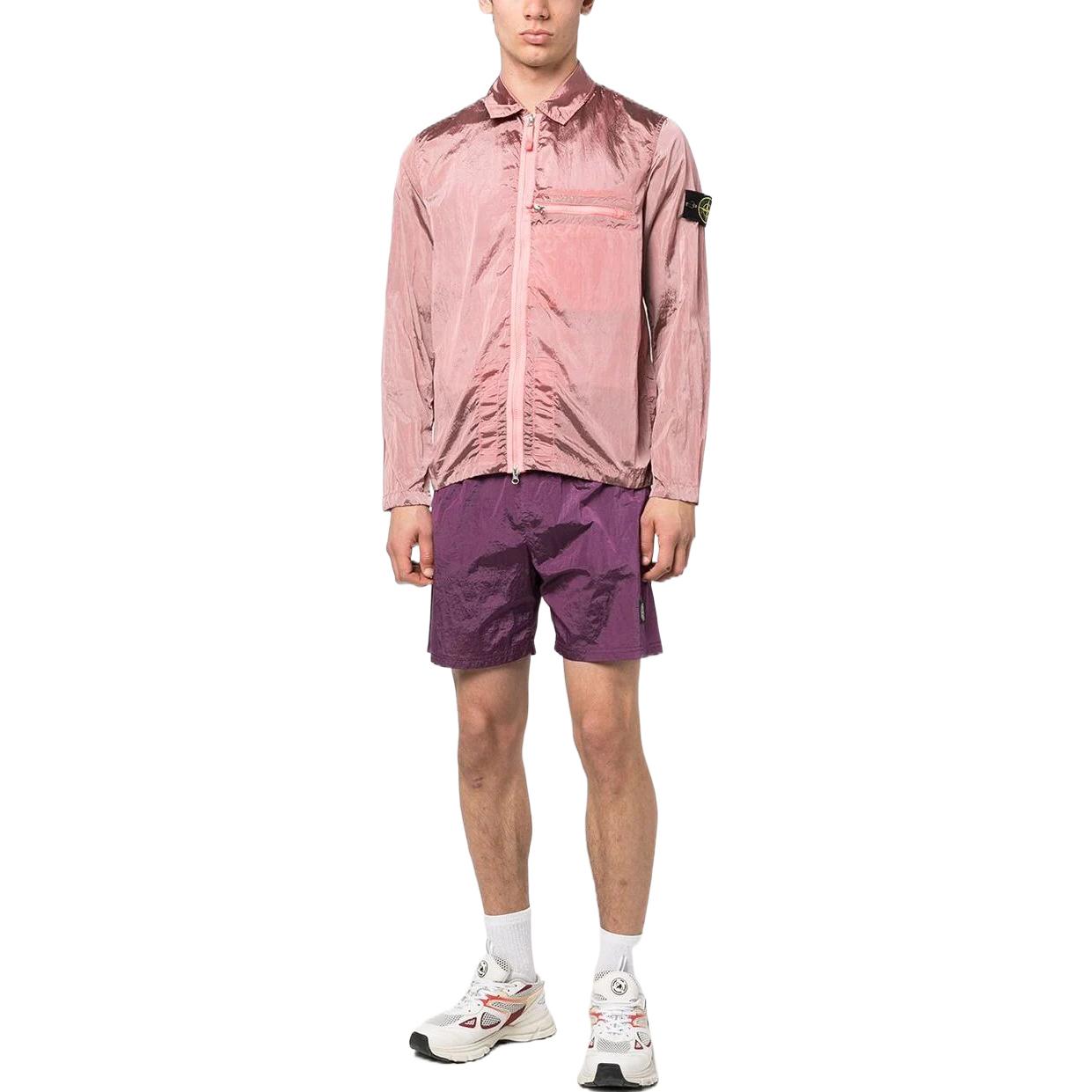 Lookbook Chaqueta Nylon Metal Rosa Stone Island SS23 Hombre Manga Larga Cierre Cremallera. 781510919-V0080