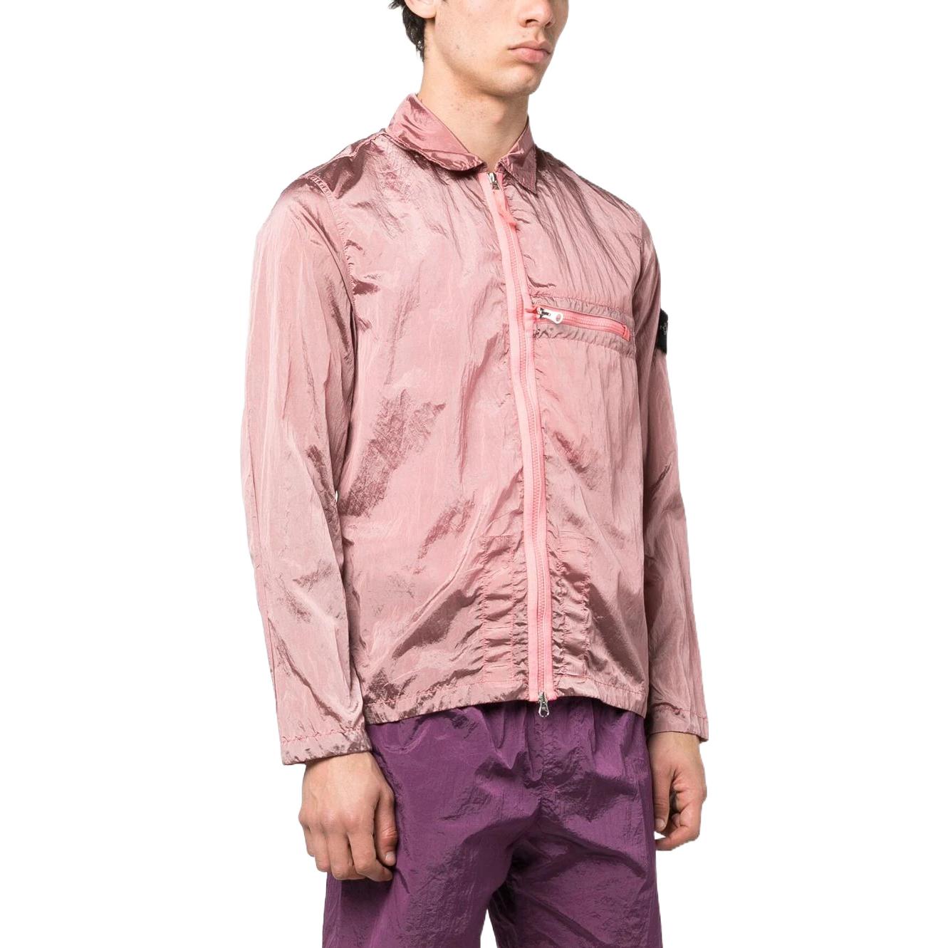 Shop Chaqueta Nylon Metal Rosa Stone Island SS23 Hombre Manga Larga Cierre Cremallera. 781510919-V0080