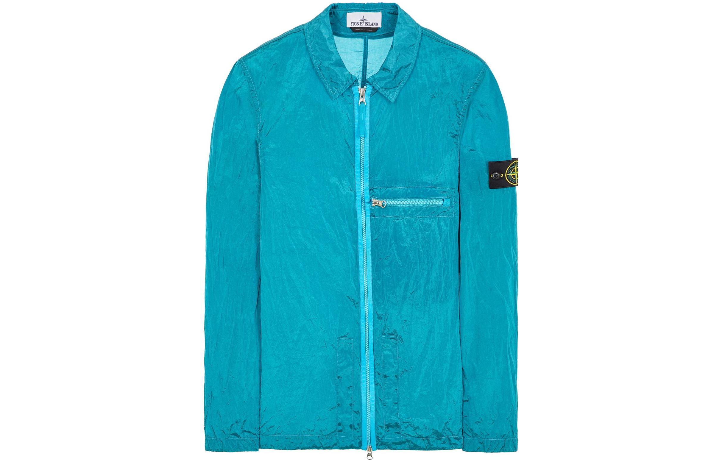 Stone Island SS23 Nylon Metal Jacket Turquoise - Full-Zip Long Sleeve Outerwear 781510919-V0042