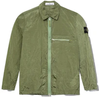 Stone Island SS23 Nylon Metal Series Sage Green Jacket with Zipper Chest Strap. 781510919-V0055 Stone Island SS23 Nylon Metal Series Sage Green Jacket with Zipper Chest Strap. 781510919-V0055
