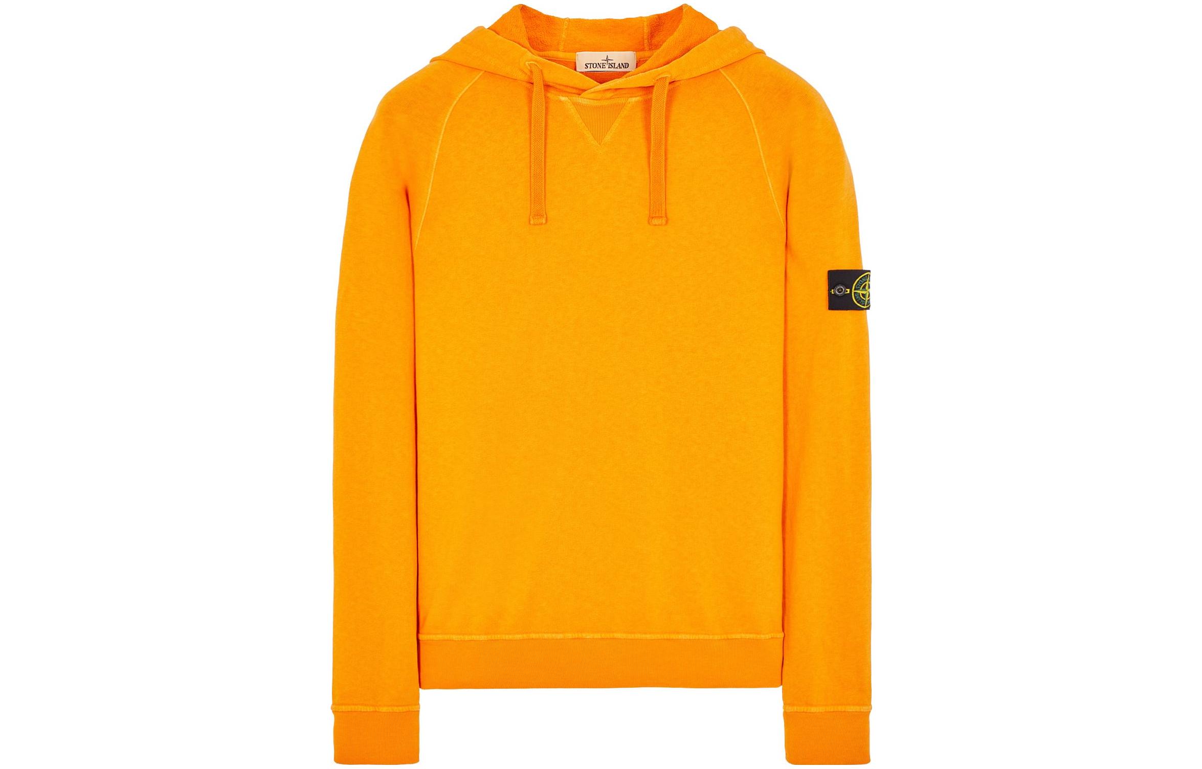 Stone Island SS23 Orange Hoodie with Logo Patch for Men 781562160-V0132