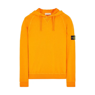 Stone Island SS23 Orange Hoodie with Logo Patch for Men 781562160-V0132