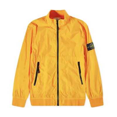 Stone Island SS23 Orange Zip-Up Jacket with Logo Patch for Men 781542822-V0032