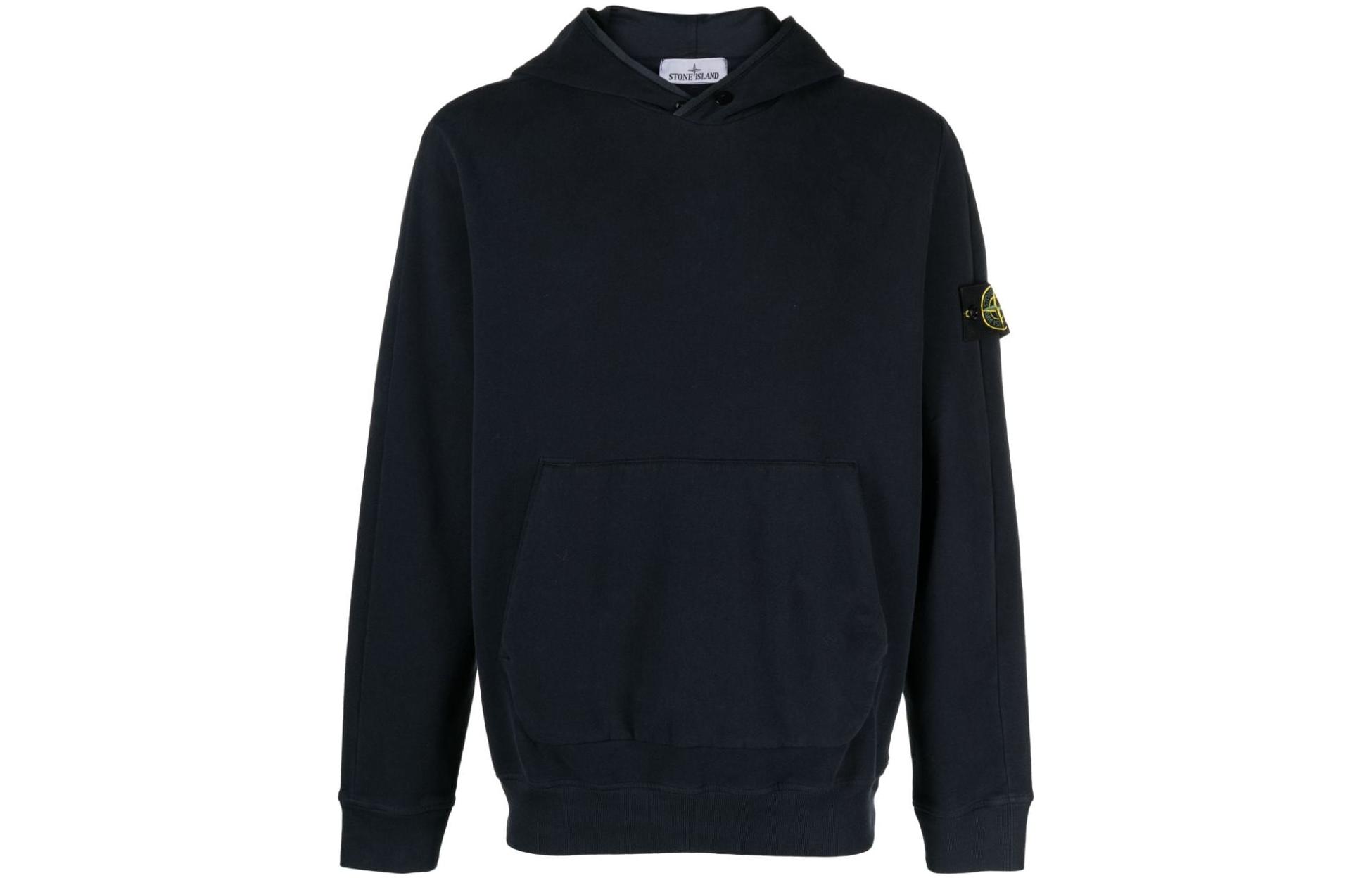 Stone Island SS23 Oversized Plain Blue Hoodie for Men 791561252-V0020