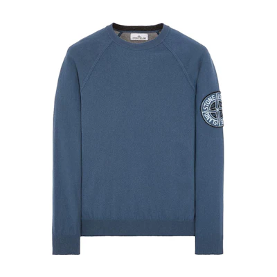 Stone Island SS23 Peacock Blue Logo Print Pullover Sweatshirt 7815523B7-V0024