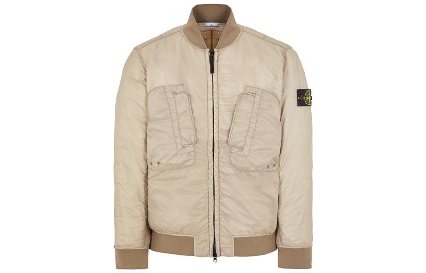 Stone Island SS23 Pigeon Grey Zip-Up Jacket with Logo Patch 781542125-V0092