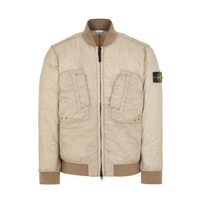 Stone Island SS23 Pigeon Grey Zip-Up Jacket with Logo Patch 781542125-V0092