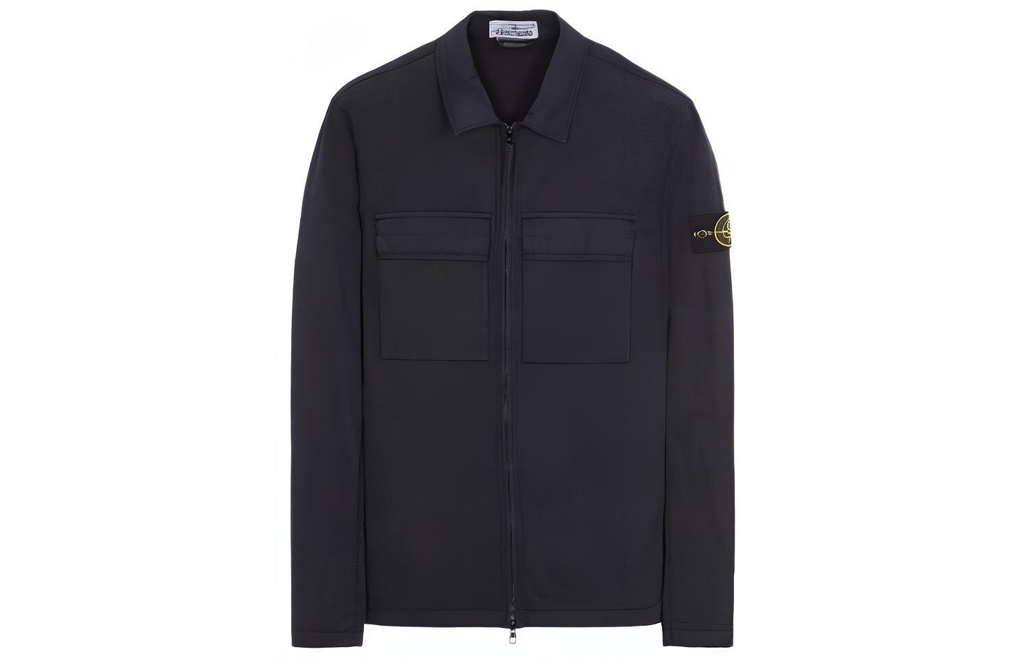 STONE ISLAND SS23 Pima Cotton Zip-Up Long Sleeve Shirt Jacket Navy . 781510210-V0020 圖 2