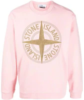 STONE ISLAND SS23 Pink Embroidered Logo Sweatshirt . 781565484-V0080 STONE ISLAND SS23 Pink Embroidered Logo Sweatshirt . 781565484-V0080