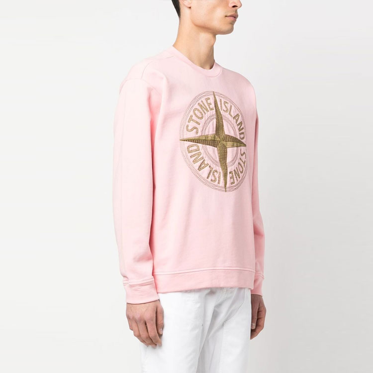 Purchase STONE ISLAND SS23 粉色刺繡標誌衛衣 781565484-V0080