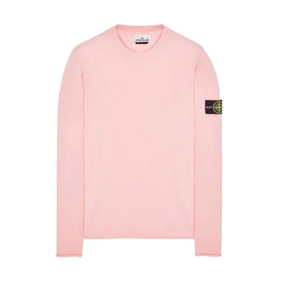 Stone Island SS23 Pink Solid Color Logo Crewneck Sweatshirt 1015502B0-V0080