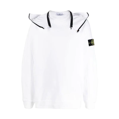 Stone Island SS23 Plain Badge Patch Sweatshirt White - 771564920-V0001