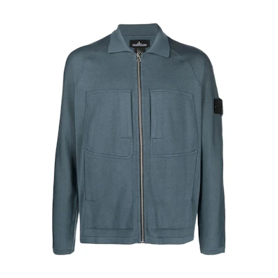 Stone Island SS23 Plain Zip Collar Jacket Dark Cyan 77195051S-V0057
