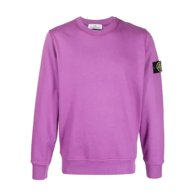 Stone Island SS23 Purple Compass Patch Crewneck Long Sleeve Sweatshirt Men 101563051-V0045