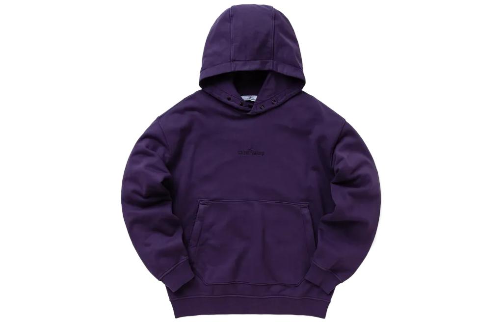 Stone Island SS23 Purple Hoodie Plain Letter Print Pullover 781562251-V0026